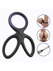 Anillo Triple Pene y Testiculos Silicona Liquida Flexible