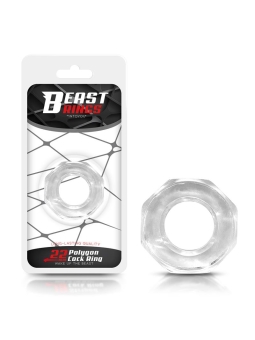 Anillo para el Pene Super Flexible Poligonal 22 cm Transparente