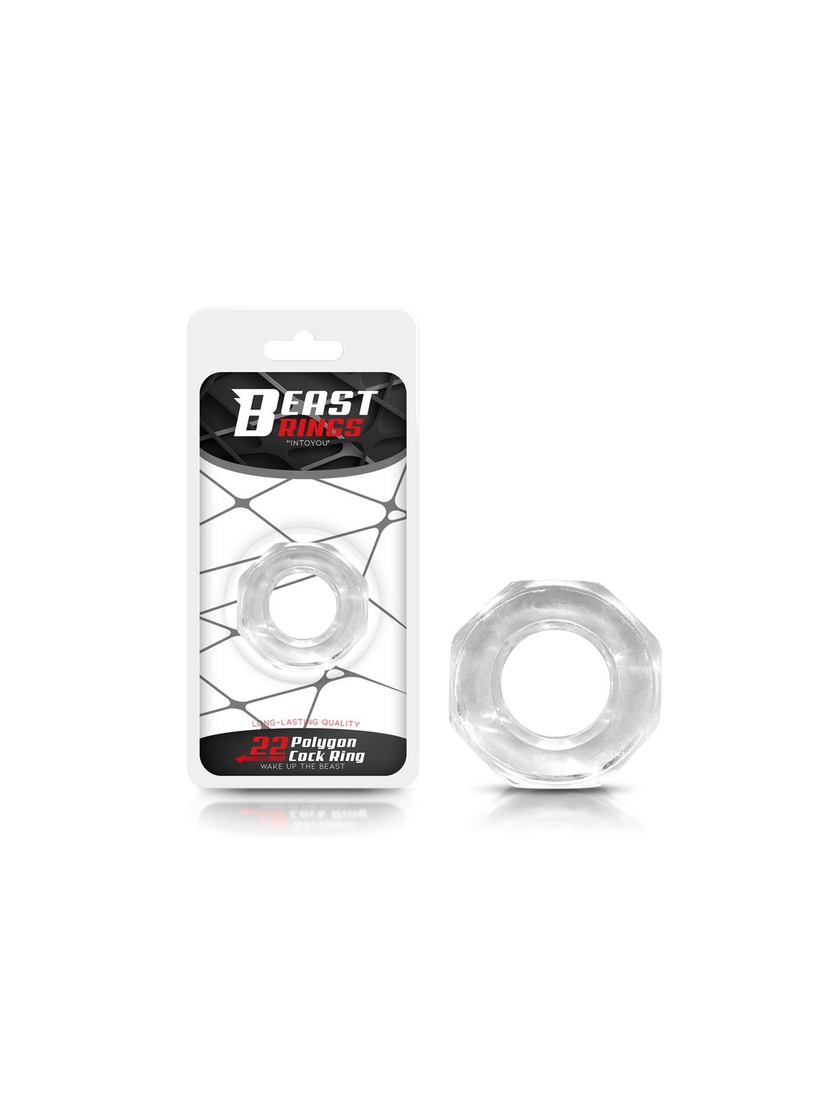 Anillo para el Pene Super Flexible Poligonal 22 cm Transparente