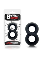 Anillo Doble para el Pene 100 Silicona Liquida 2 cm Negro