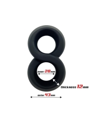 Anillo Doble para el Pene 100 Silicona Liquida 2 cm Negro