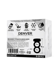 Denver Anillo Doble con Bala Vibradora USB Silicona Negro