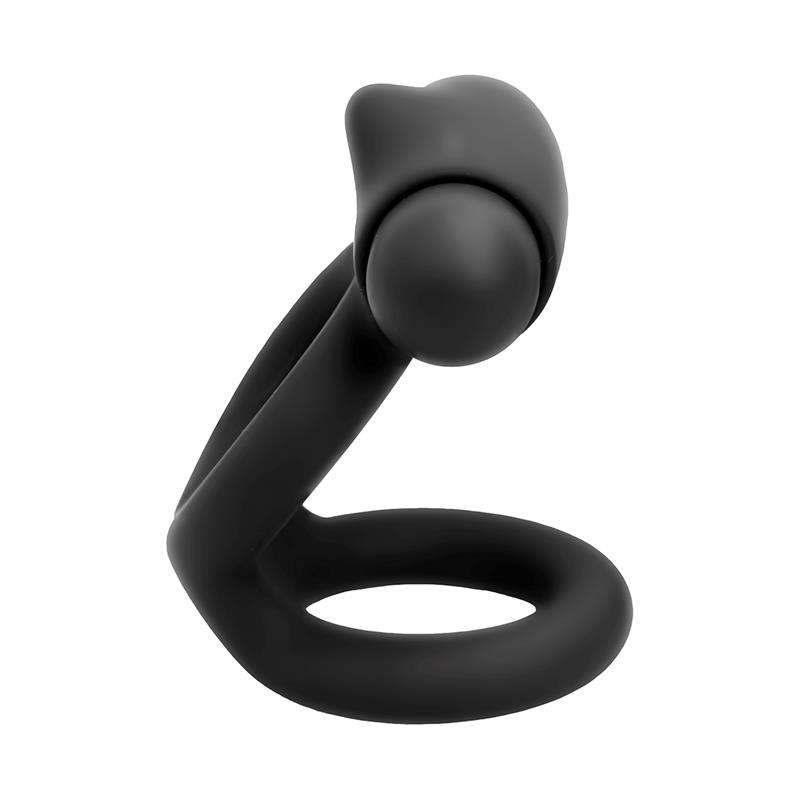 Denver Anillo Doble con Bala Vibradora USB Silicona Negro