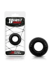 Anillo para el Pene Striped Super Flexible y Resistente 19 cm Negro