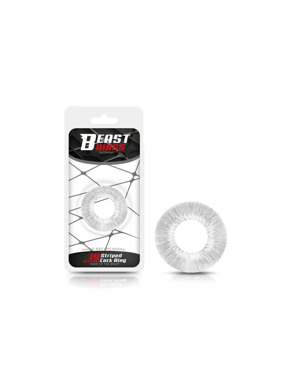 Anillo para el Pene Striped Super Flexible 19 cm Transparente