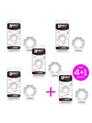 Pack 41 Anillo para el Pene Super Flexible Poligonal 22 cm Transparente