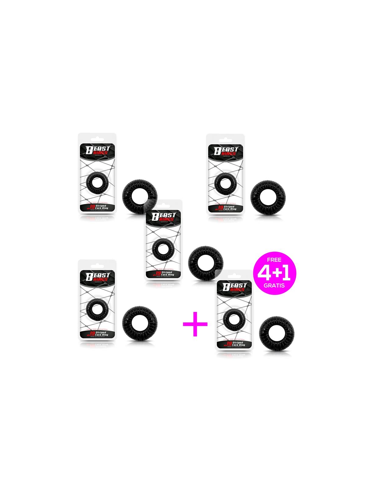 Pack 41 Anillo para el Pene Striped Super Flexible Resistente 19 cm Negro Pack 41 Anillo para el Pene Striped Super Flexible Resistente 19 cm Negro