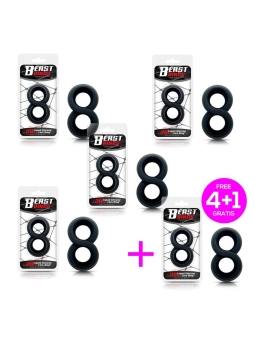 Pack 4 1 Anillo para el Pene 100 Silicona Liquida 2 cm Negro