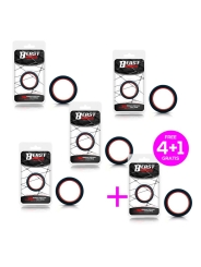Pack 41 Anillo para el Pene Silicona Rojo y Negro 36cm