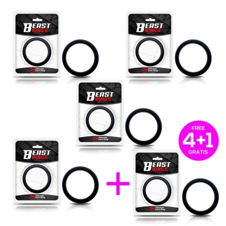 Pack 41 Anillo para el Pene Silicona Solida 5 cm Negro