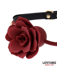 Mordaza Bola Transpitable con Adorno de Rosa Ajustable 47 56 cm