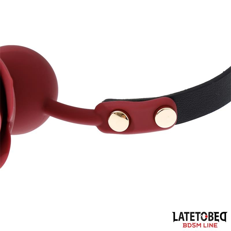 Mordaza Bola Transpitable con Adorno de Rosa Ajustable 47 56 cm