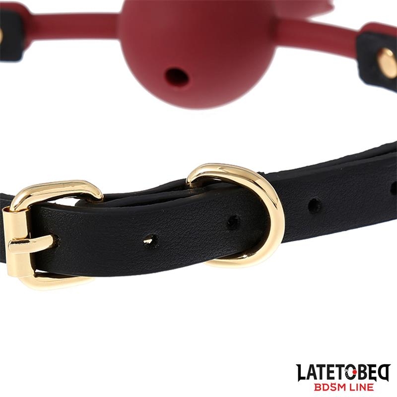 Mordaza Bola Transpitable con Adorno de Rosa Ajustable 47 56 cm