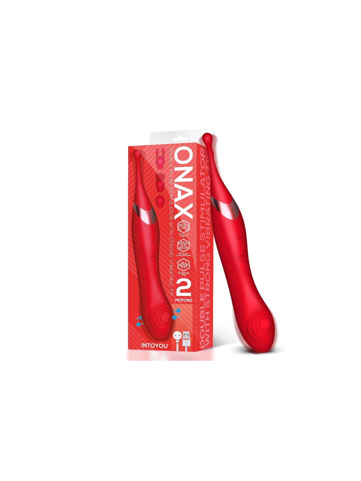 Onax Estimulador Doble Vibrador de Punto y Doble Pulsacion USB