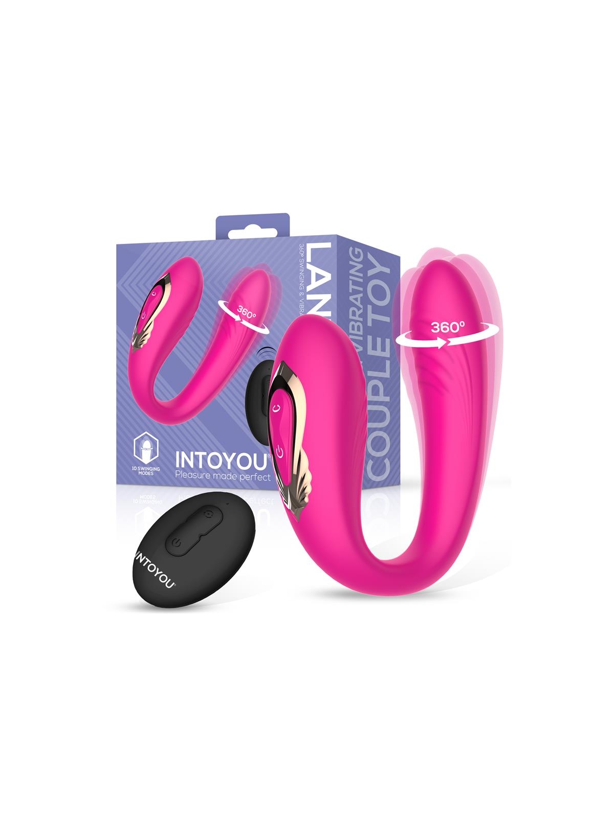 Lanty Vibrador para Parejas con Oscilacion 360º y Control Remoto