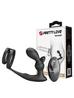 Marshall Plug Anal con Vibracion y Anillo para el Pene y Testiculos