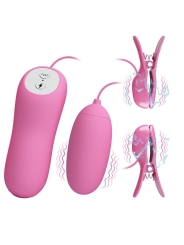 Pinzas para Pezones y Huevo Vibrador con Electro shock