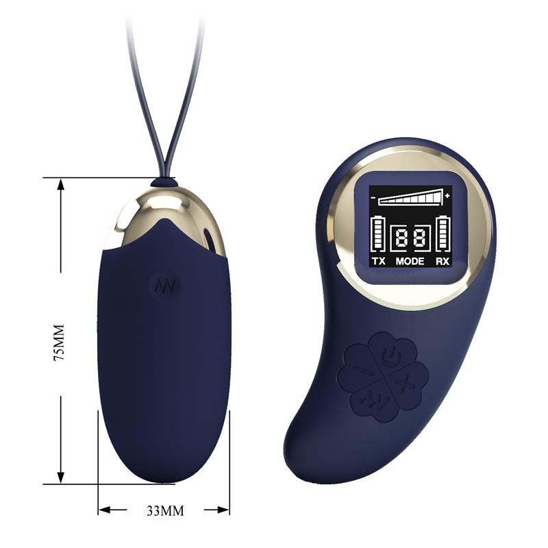 Mina Huevo Vibrador con Control Remoto Pantalla Digital Azul Mina Huevo Vibrador con Control Remoto Pantalla Digital Azul