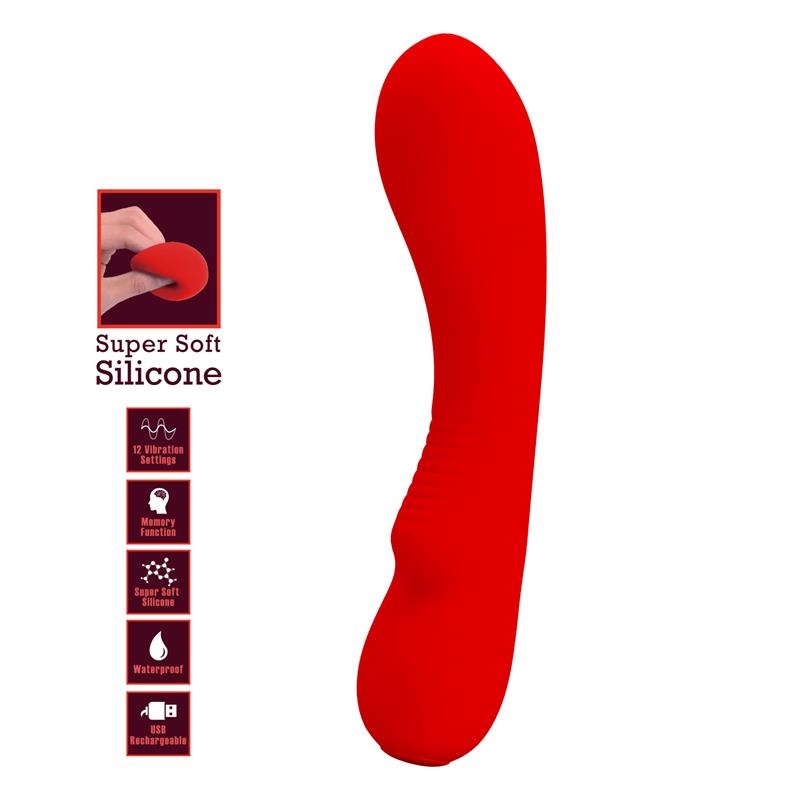 Prescott Vibrasor USB Silicona Rojo