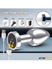 Dimpor Plug Anal Cromado con Vibracion USB Magnetico Talla S