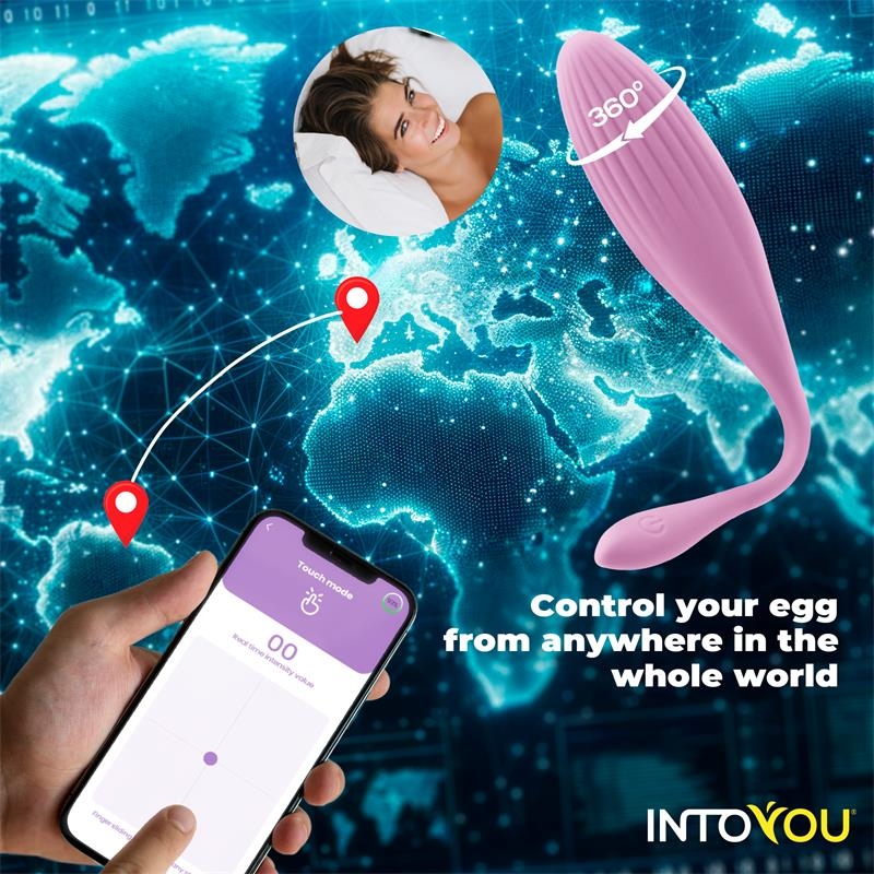 Huevo Vibrador con Bolas Internas con Rotacion y APP USB