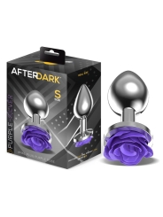 Plug Anal de Metal con Rosa Purpura en la Base Talla S