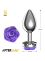 Plug Anal de Metal con Rosa Purpura en la Base Talla S