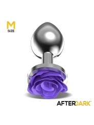 Plug Anal de Metal con Rosa Purpura en la Base Talla M