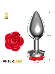 Plug Anal de Metal con Rosa Roja en la Base Talla S