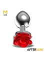 Plug Anal de Metal con Rosa Roja en la Base Talla M