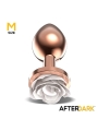 Plug Anal de Metal Oro Rosa con Rosa Blanca en la Base Talla M