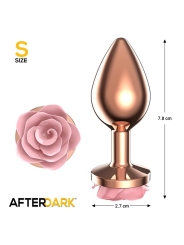 Plug Anal de Metal Oro Rosa con Rosa Rosa en la Base Talla S