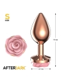 Plug Anal de Metal Oro Rosa con Rosa Rosa en la Base Talla S