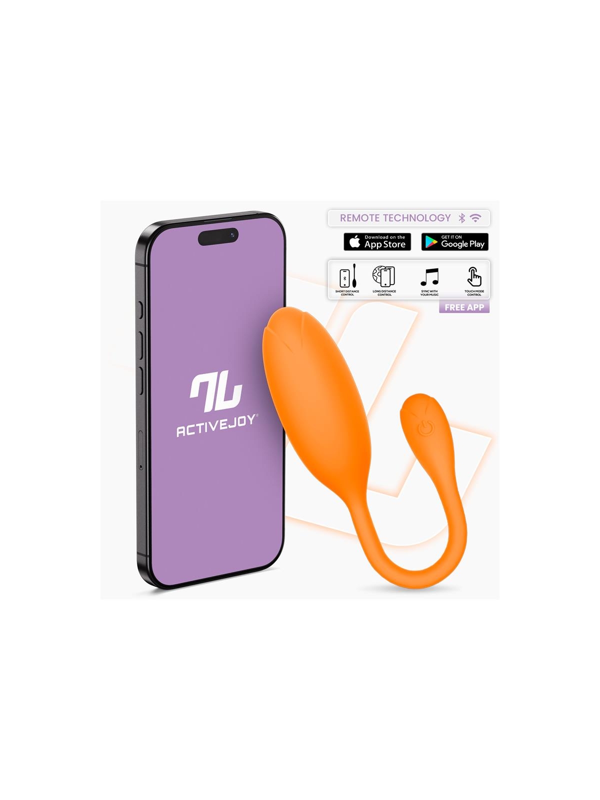 Logan Huevo Vibrador con APP Unibody Naranja