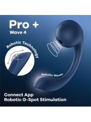 Pro Wave 4 Succionador con Satisfyer Connect App Dark Blue