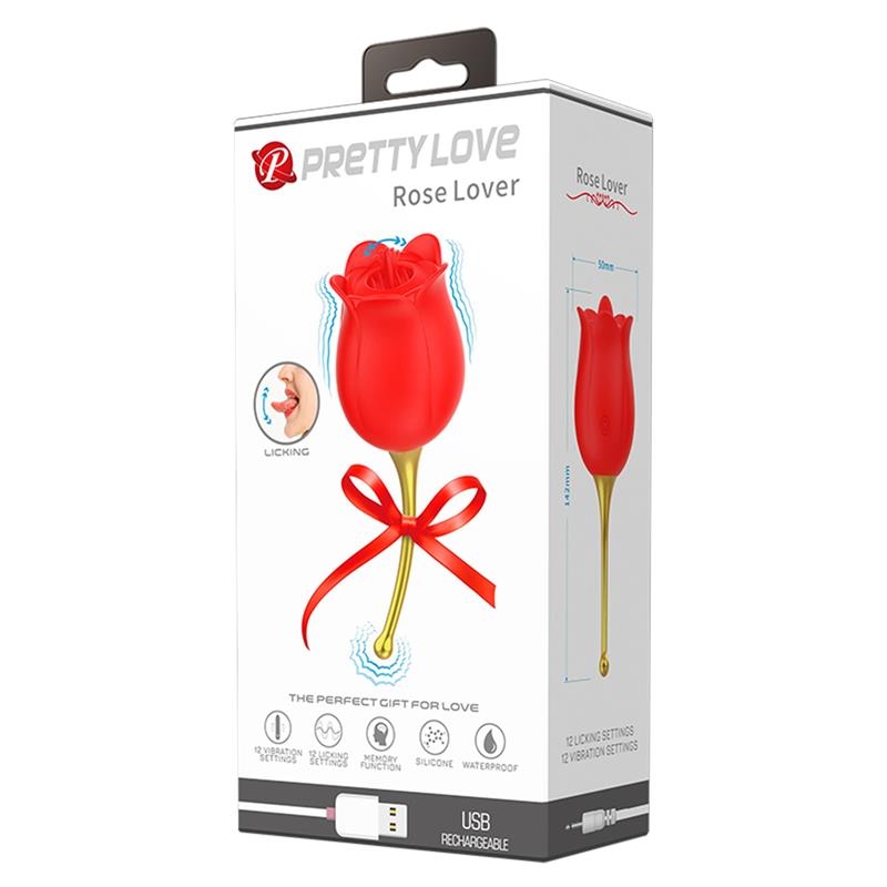 Rose Lover Estimulador con Vibracion y Licking Rose Lover Estimulador con Vibracion y Licking
