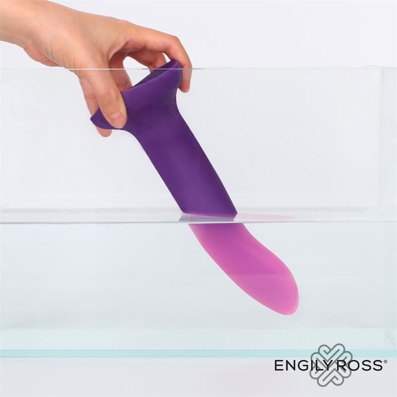 Dildo que Cambia de Color Purpura a Rosa Talla S Silicona Liquida 14 cm