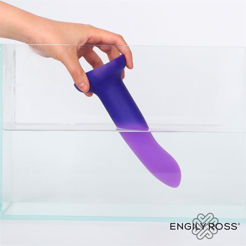 Dildo que Cambia de Color Purpura a Rosa Talla S Silicona Liquida 14 cm