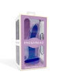 Dildo que Cambia de Color Azul a Purpura con Vibracion Talla M Silicona Liquida 17 cm