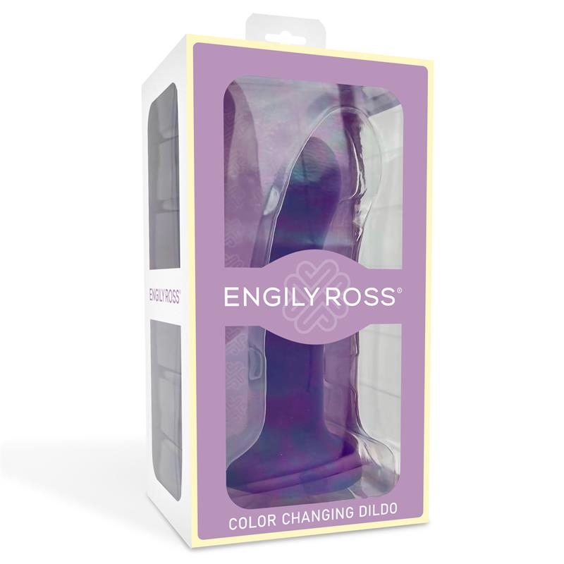 Dildo que Cambia de Color Azul a Rosa Talla M Silicona Liquida 17 cm