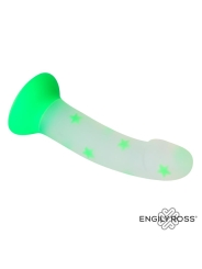 Dildo que Brilla en la Oscuridad Confetti Star Silicona Liquida 17 cm