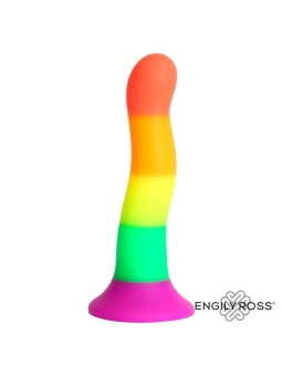 Dildo Silicona Liquida Color Arcoiris 18 cm