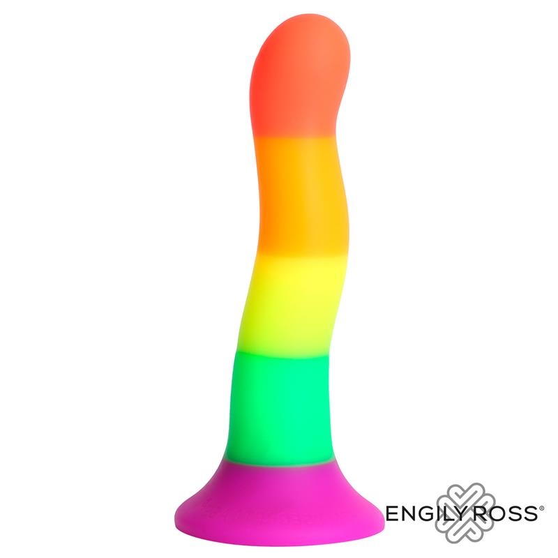 Dildo Silicona Liquida Color Arcoiris 18 cm