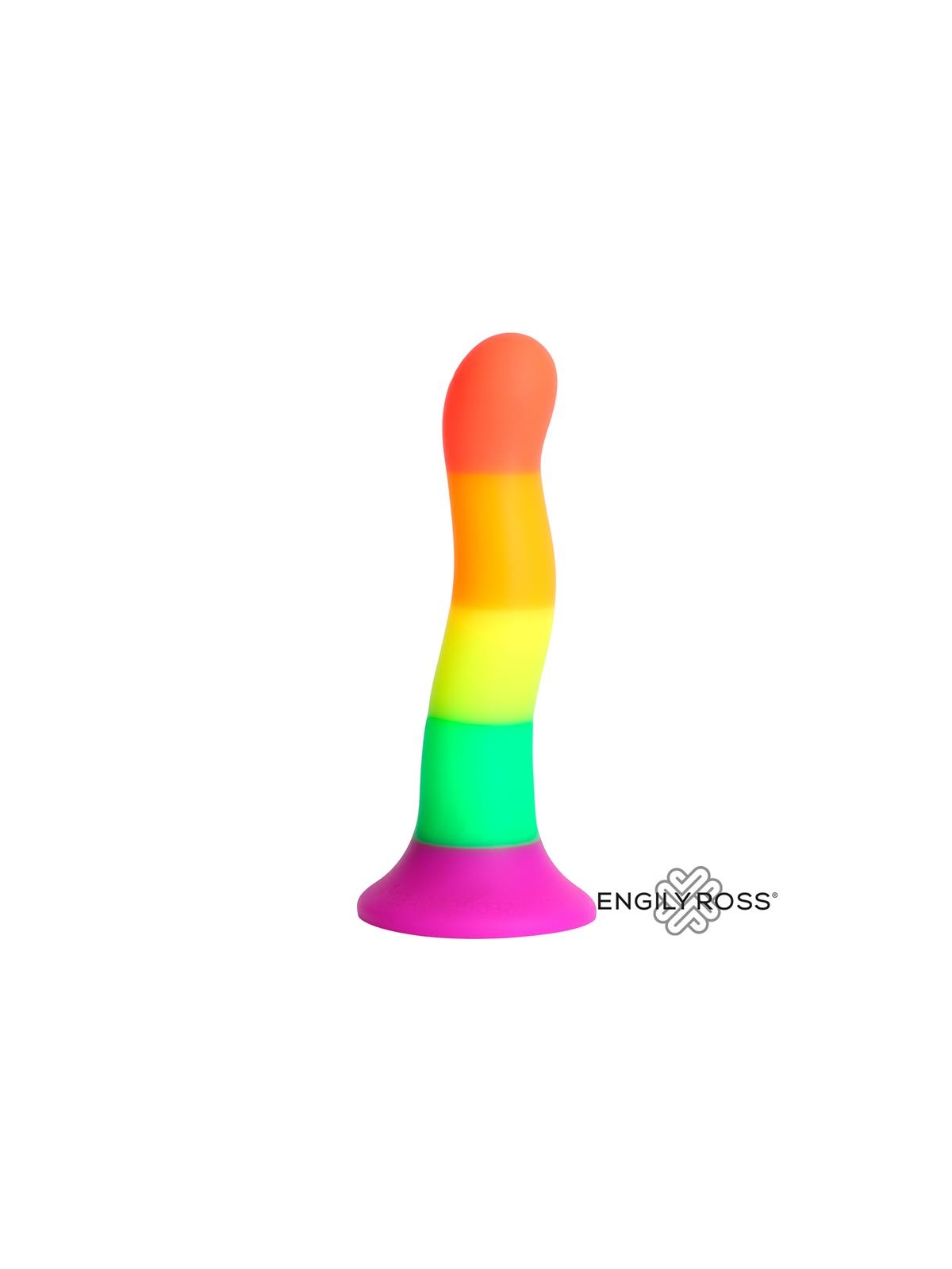 Dildo Silicona Liquida Color Arcoiris 18 cm