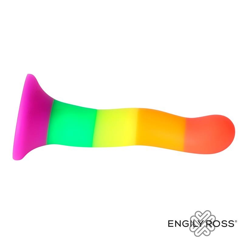 Dildo Silicona Liquida Color Arcoiris 18 cm