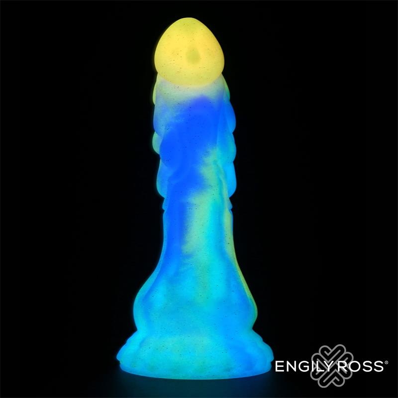 Dildo Dragon Brilla en la Oscuridad Silicona Liquida 18 cm