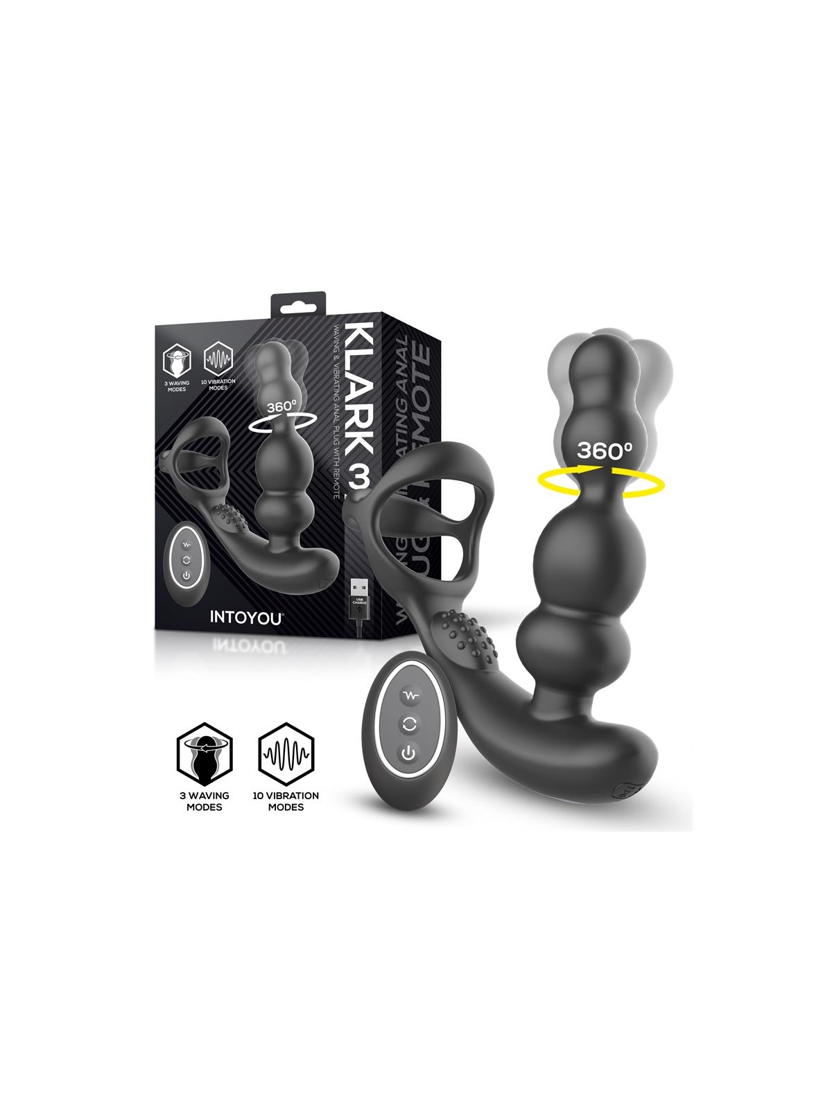 Klark Plug Anal Oscilante con Vibracion y Mando a Distancia