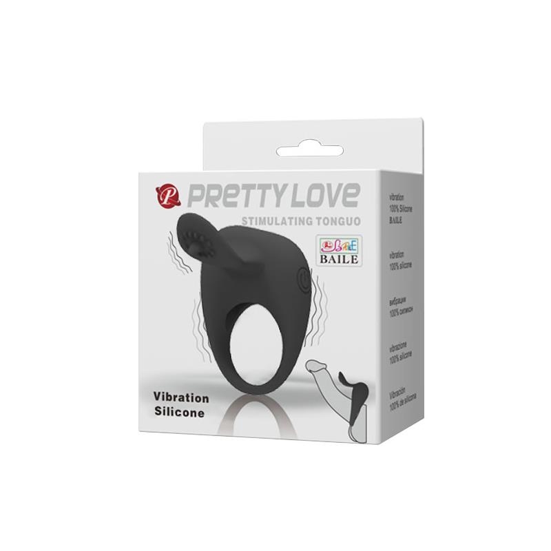 Pretty Love Anillo Vibrador Tonguo Negro Pretty Love Anillo Vibrador Tonguo Negro