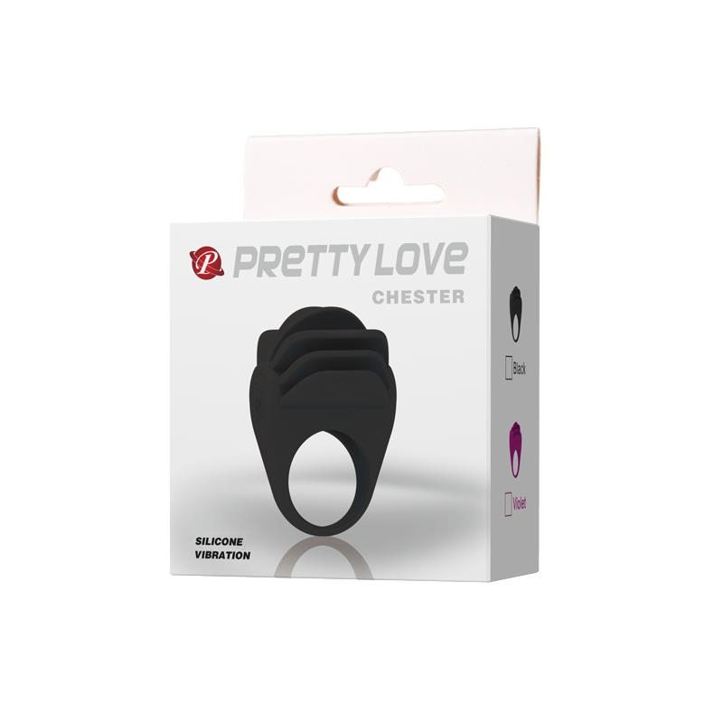 Pretty Love Anillo Vibrador Chester Color Negro Pretty Love Anillo Vibrador Chester Color Negro