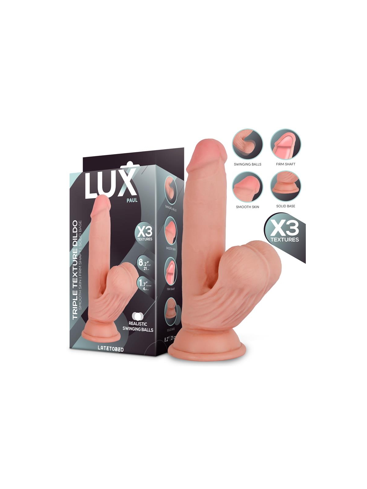 Paul Dildo Triple Densidad con Testiculos Oscilantes 82 Paul Dildo Triple Densidad con Testiculos Oscilantes 82